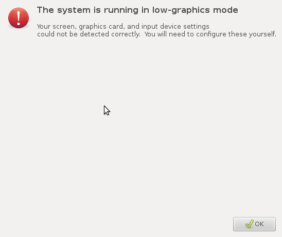 running in low-graphics mode错误的解决办法